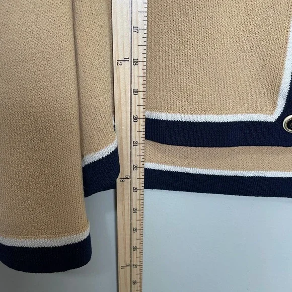 Vintage St. John Embroidered Long Sleeve Button Up Cardigan Brown 10 - Picture 6 of 7